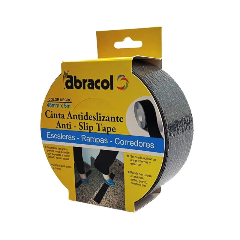 CINTA ANTIDESLIZANTE ABRACOL NEGRO/AMAR 48MM X 5MT INDUSTRIAL